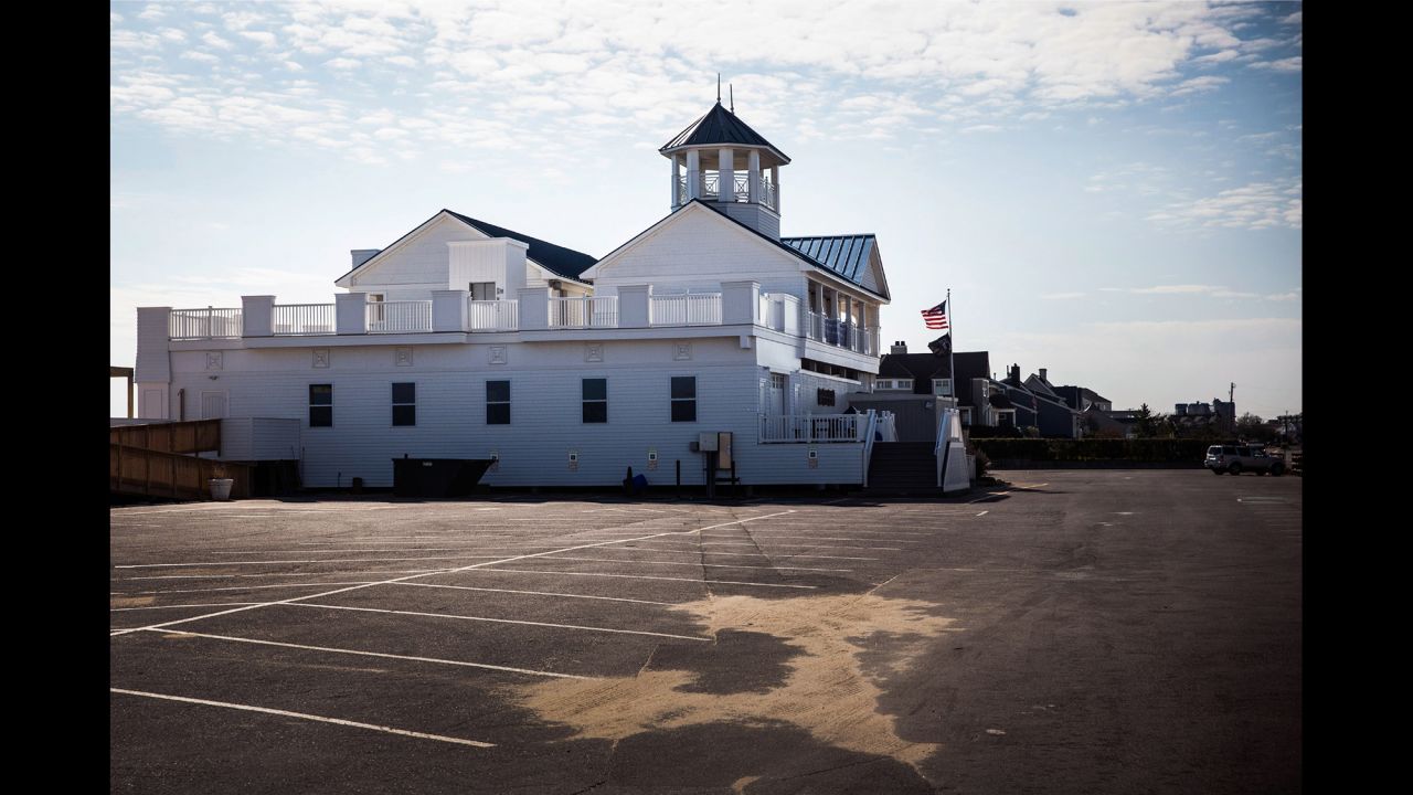 A cleaned-up Monmouth Beach pavilion is seen on October 22. 