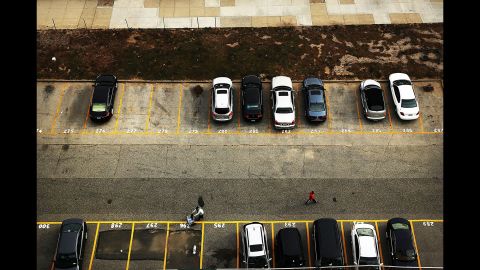 Cars are neatly parked in Rockaway on October 20.