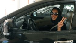 Saudi activist, Manal Al Sharif, drives her car in Dubai on October 22 in defiance of the authorities to campaign for women's rights to drive in Saudi Arabia.