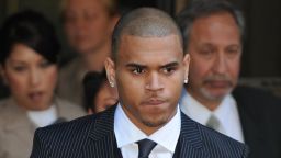 Chris Brown leaves the Los Angeles Superior Court after sentencing in his felony assault case against fellow singer and former girlfriend Rihanna, on August 25, 2009.