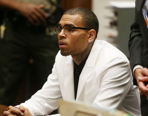 Brown appears in court in Los Angeles on June 10. Brown appeared for a probation review hearing related to the 2009 domestic violence case.