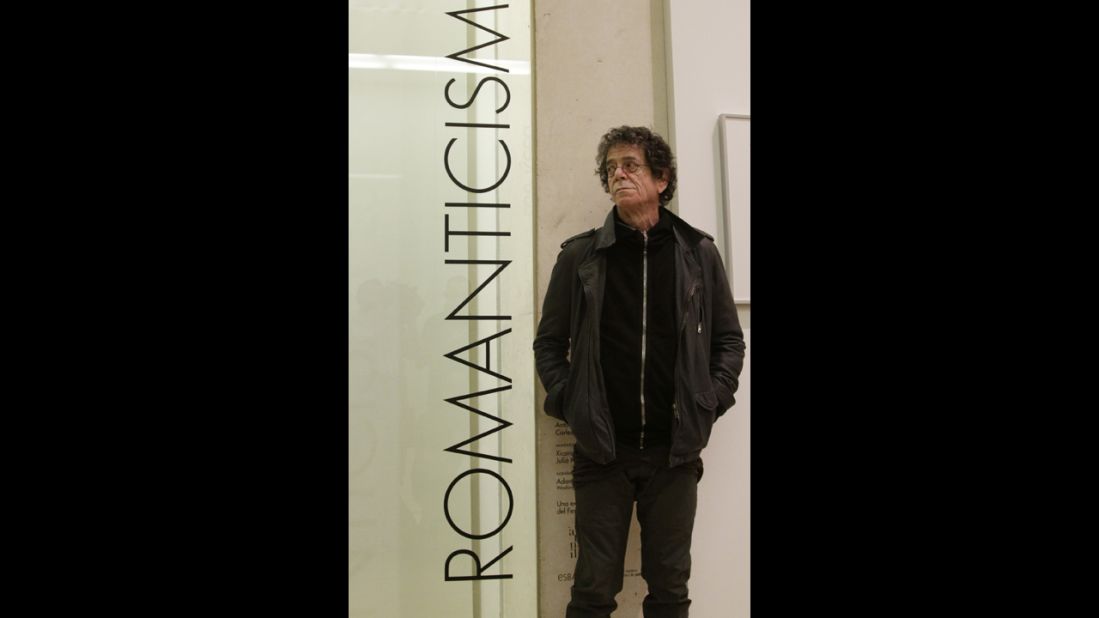 Reed poses at the Modern and Contemporary Art Museum on April 29, 2010, in Palma de Mallorca, where an exhibition of Reed's pictures are displayed.