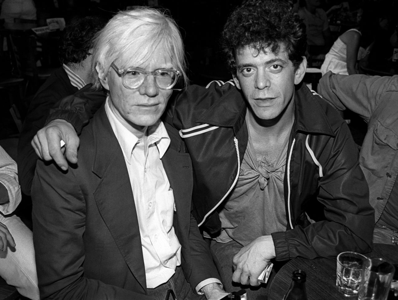 Andy Warhol, left, and Reed at a David Johansen show at the Bottom Line in New York City on July 20, 1978.