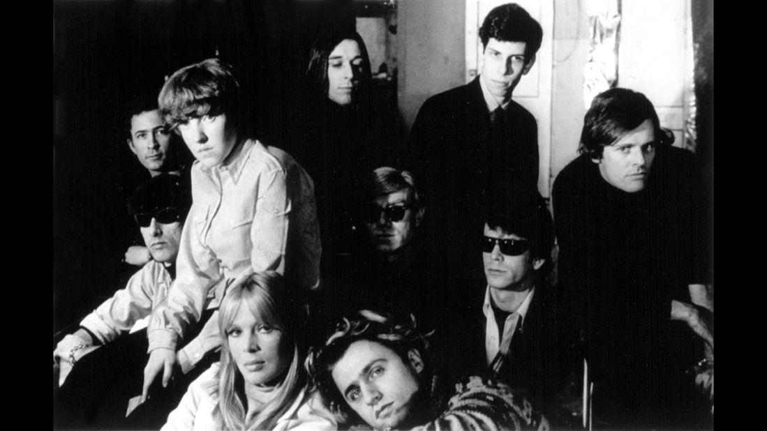 Andy Warhol, center, with the Velvet Underground, Nico, Paul Morrisey and Gerard Melanga in 1966.