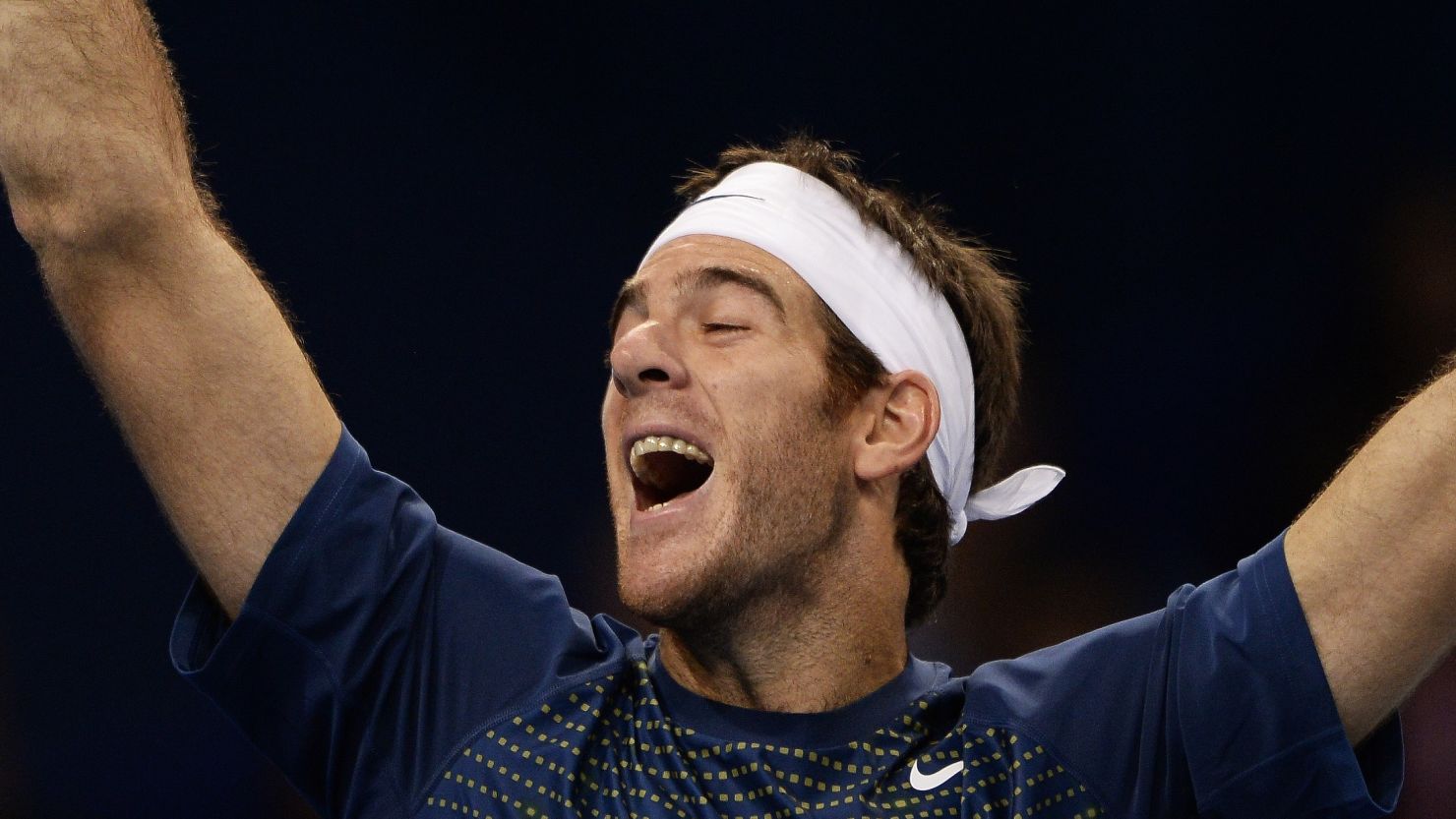 Juan Martin Del Potro shows how much victory over Roger Federer means to him as he takes the Basel title.