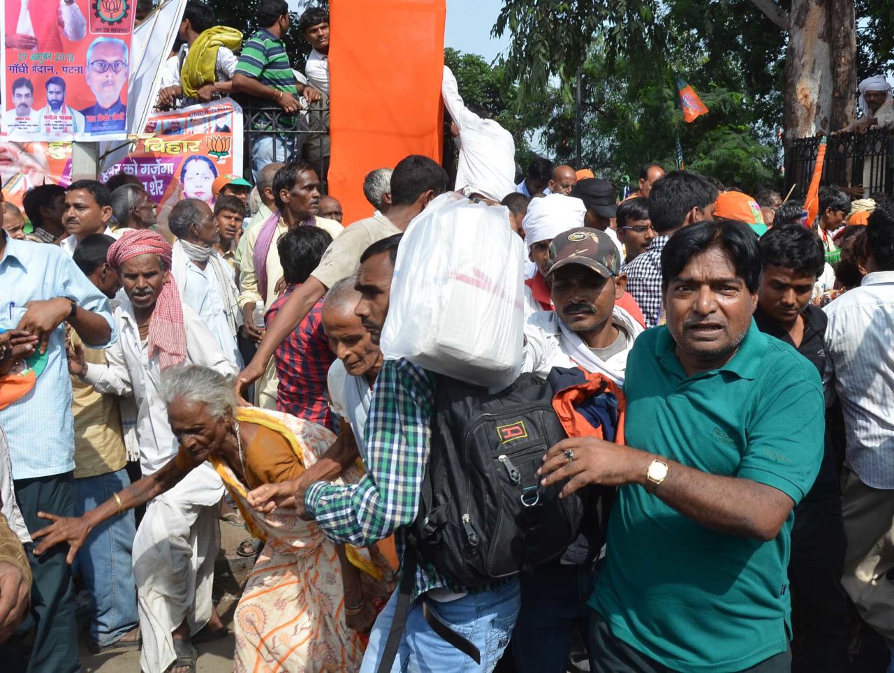 Five people were killed and 83 injured in bomb blasts near the venue of prime ministerial candidate Narendra Modi's rally in Patna on Sunday.