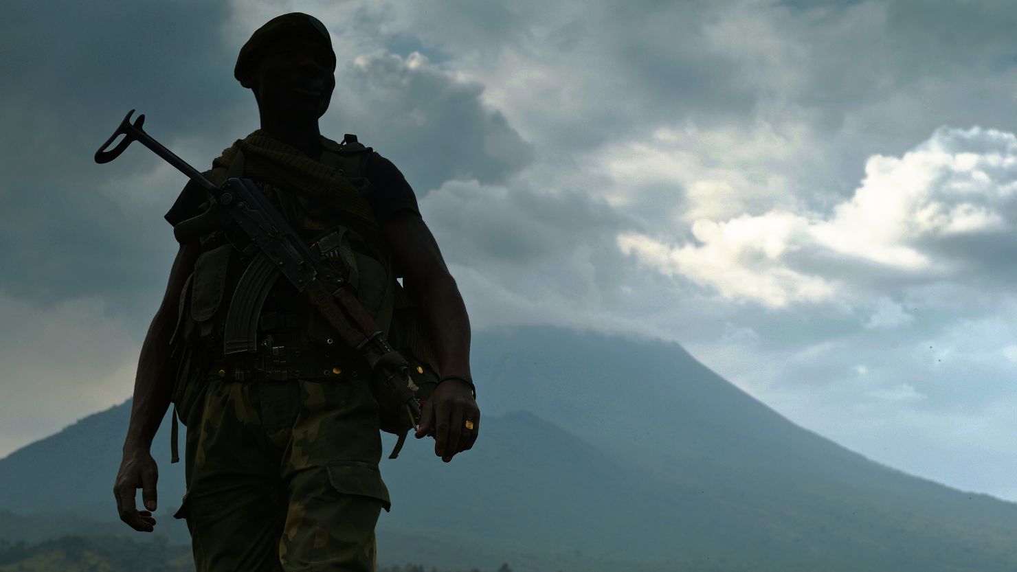 A soldier from the Democratic Republic of Congo army stands guard last month in Kibati near Goma -- an area known for clashes between Congolese forces and M23 rebels.
