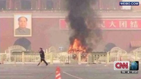 Five people died when a vehicle drove through security barriers into a crowd in Tiananmen Square in October 2013.