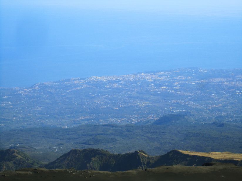 The view toward Catania is a reminder that civilization isn't too far away.
