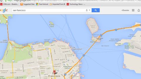 The mystery barge sits in Clipper Cove off Treasure Island, just east of San Francisco.