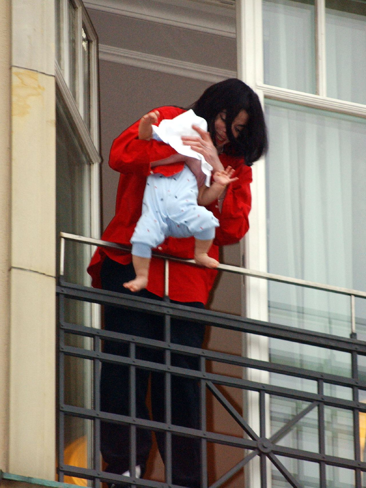 Remember when Singer Michael Jackson held his 8-month-old son Prince Michael II, aka Blanket, over the balcony of the Adlon Hotel in Berlin, Germany, in 2002? That didn't go over well.