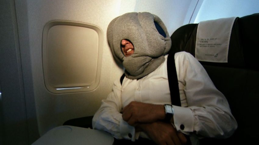 Richard Quest Plane Sleep Ostrich Pillow