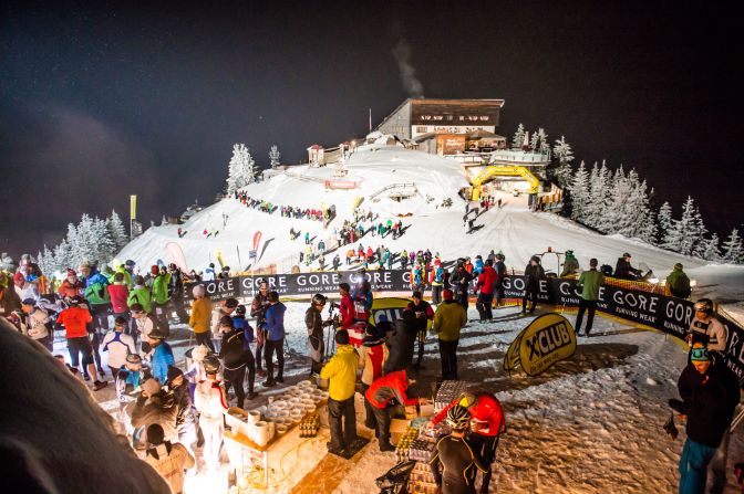 There is something of a party atmosphere at the finish, where competitors are met with a warm drink -- usually followed by more alcoholic beverages as the night turns into a celebration.