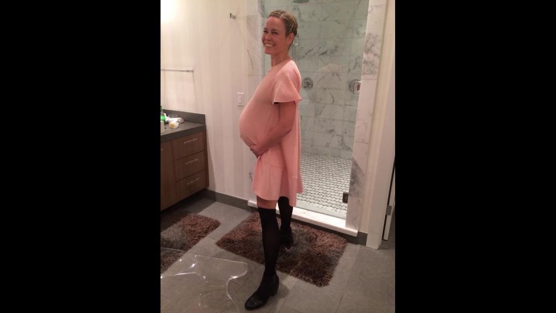 Chelsea Handler might've made her Twitter followers take a pregnant pause <a href="https://twitter.com/chelseahandler/status/394322325534814208" target="_blank" target="_blank">when she shared this photo</a>, but it's just her Halloween costume. 