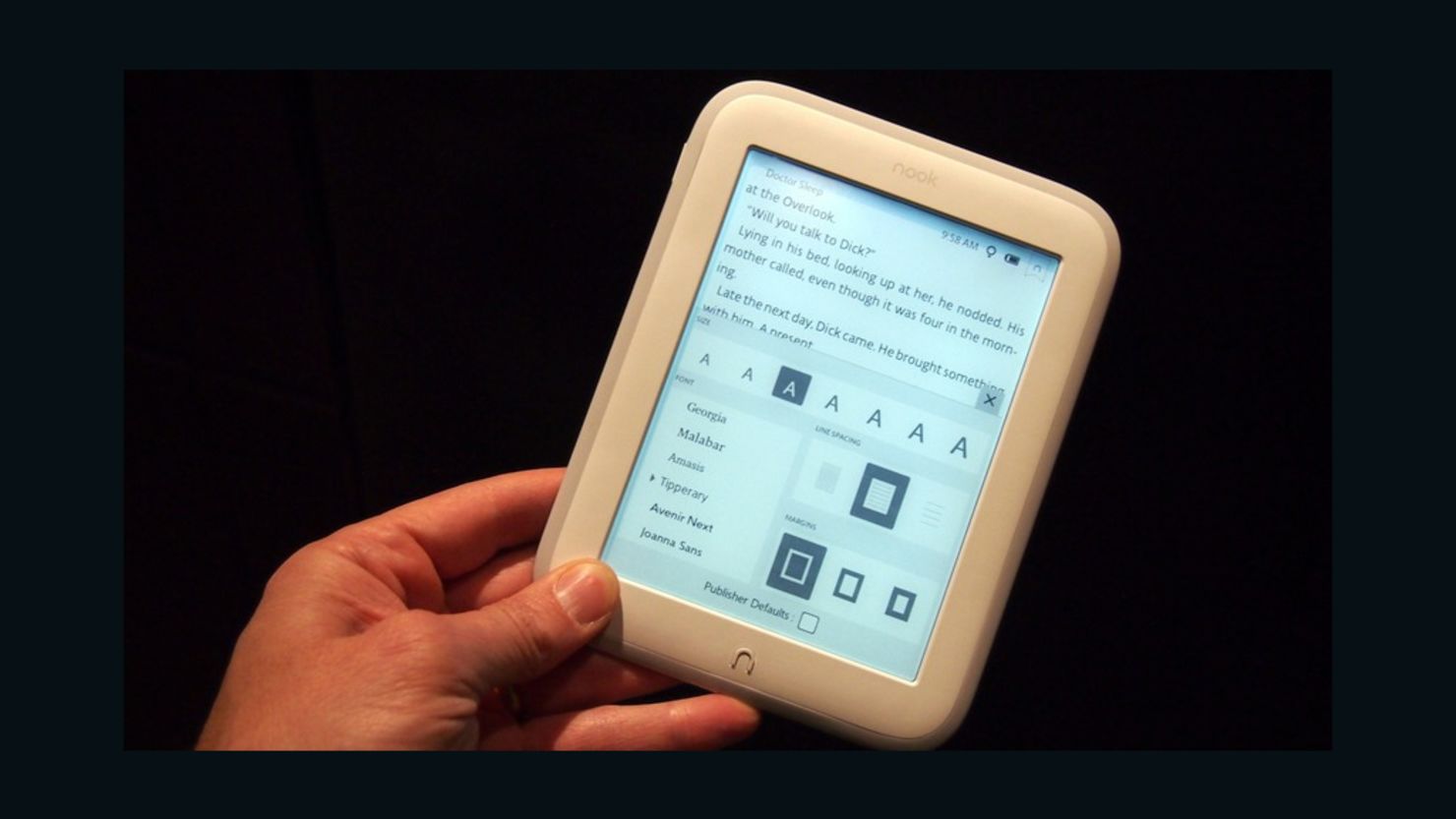A 4GB version of the new Nook GlowLight, the ultra-light e-reader from Barnes & Noble, sells for $119.