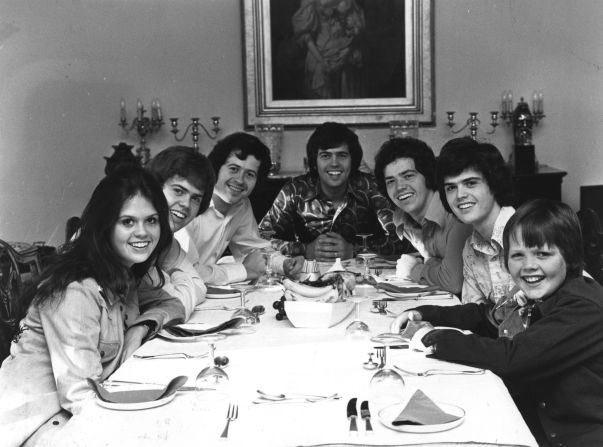 As Sly and the Family Stone sang, the '70s really were a family affair. Following the monstrous popularity of The Jackson 5, another musical family climbed to pop stardom: The Osmonds. In the early '70s, the group -- consisting of brothers, from left, Merrill, Wayne, Alan, Jay and Donny, seen here with brother Jimmy, right, and sister Marie, left --  transitioned from their barbershop harmonies and variety shows to teen idol status with songs like "One Bad Apple." Eventually, Marie and Jimmy got in on the act, too. 