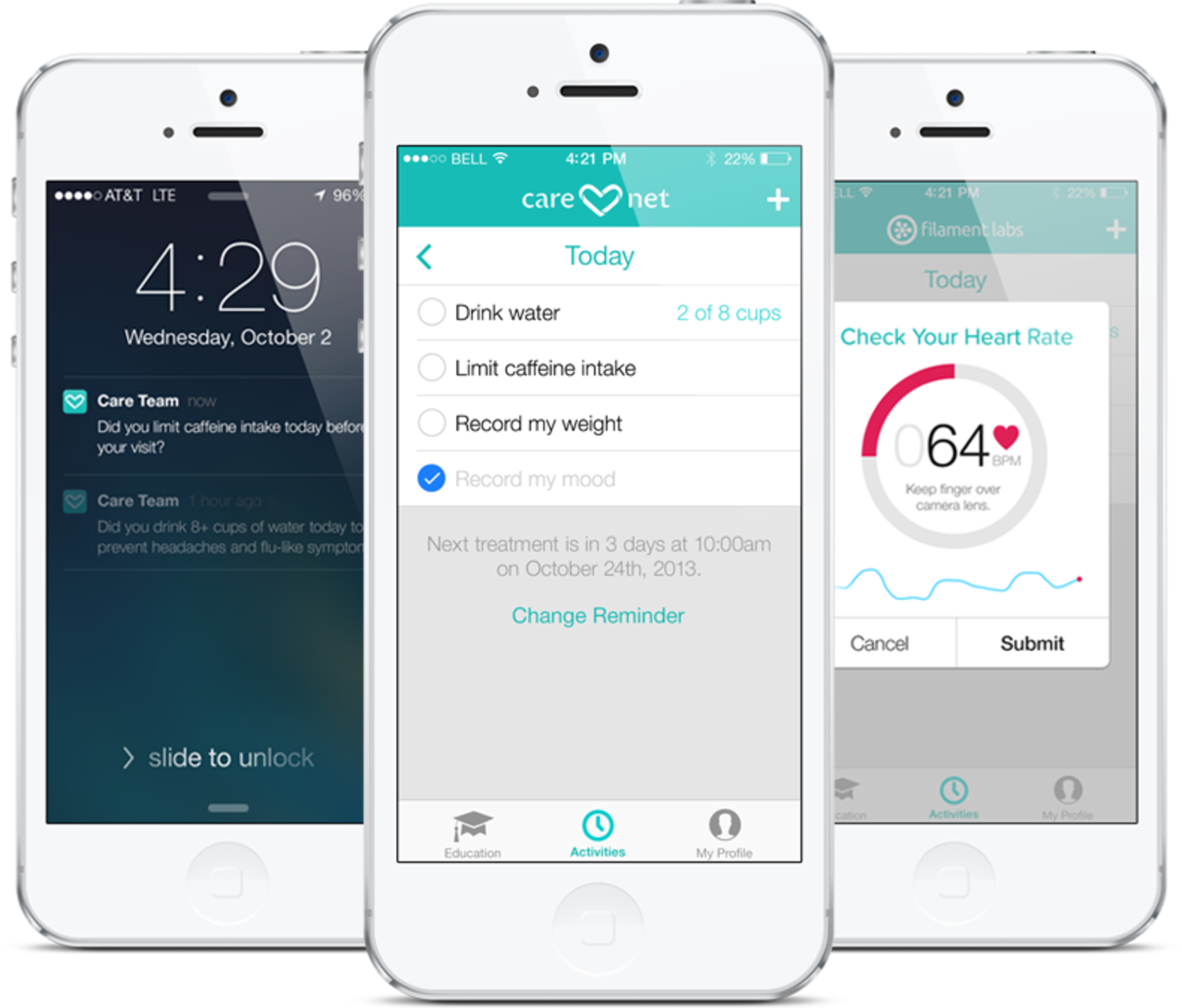 The Filament Labs app reminds users about their doctors' advice as well as helps keep the lines of communication open between patients and health professionals.