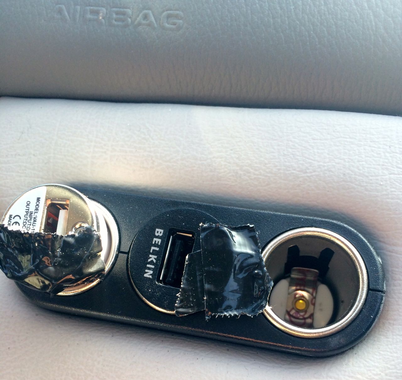 All of those devices need power, so Bolian had extra power ports installed in the car.