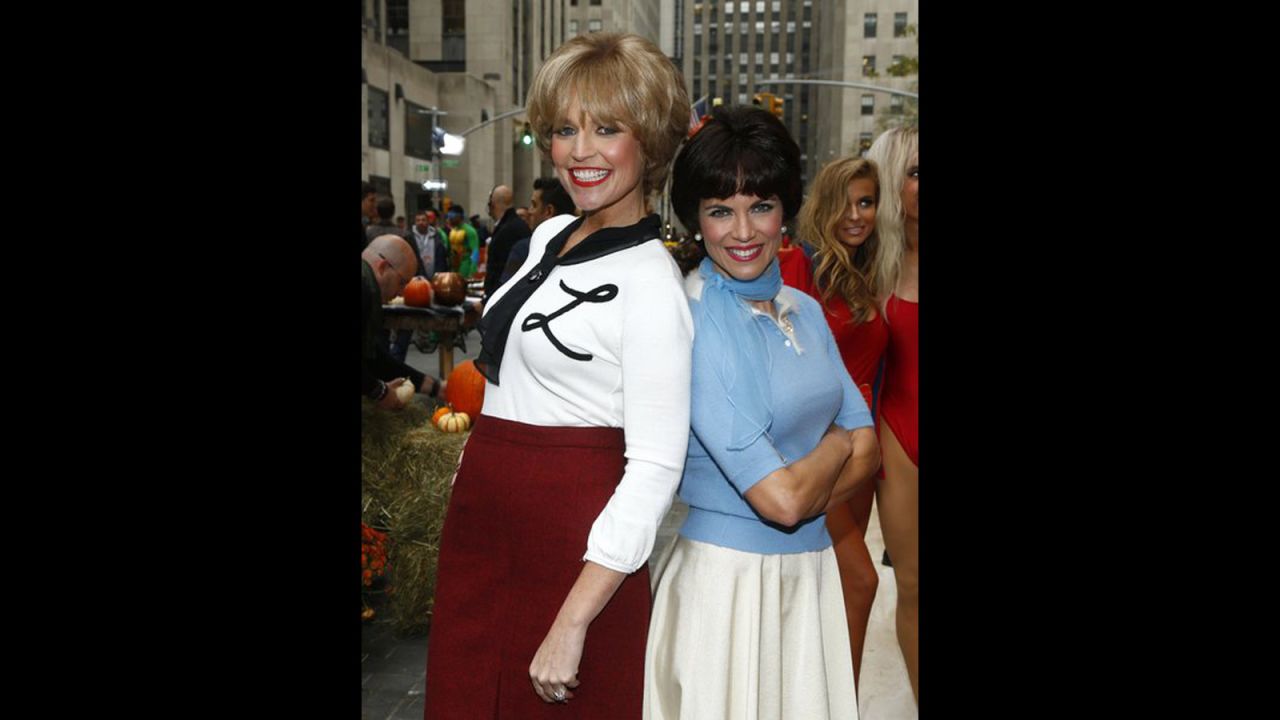 "Today's" Savannah Guthrie and Natalie Morales transformed into classic TV characters Laverne and Shirley for Halloween 2013.