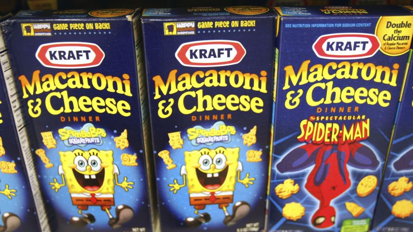 Boxes of Kraft Foods Inc. Macaroni & Cheese sit on a shelf in a grocery store in Glenview, Illinois, U.S., on Tuesday, Jan. 19, 2010. Cadbury Plc agreed to an improved 11.9 billion-pound ($19.7 billion) offer from Kraft Foods Inc., ending more than four months of resistance and creating the world's largest confectioner. Photographer: Tim Boyle/Bloomberg via Getty Images News