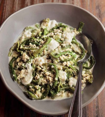 Carrot-top Strozzapreti, White Rabbit Ragu -- <a href="http://eatocracy.cnn.com/2013/11/05/55-classic-pasta-shapes-to-master/">Get the recipe </a>