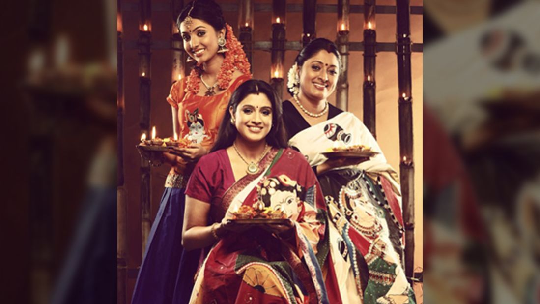 This Diwali family portrait features Uttharaa Unni (left), her sister Samyuktha Varma and their mother Urmila Unni. "The three of us <a href="http://instagram.com/uttharaaunni" target="_blank" target="_blank">work in Indian films as actors</a>. Celebrations have always been a part of our day to day life and Diwali has been important to us since our childhood," said the 21-year-old Bollywood actress. 