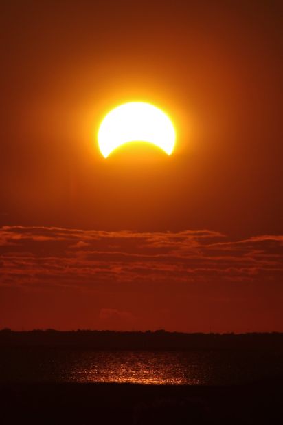 The hybrid eclipse was a rare event because it was an annular-total eclipse, meaning it was annular for part of its path and total for other parts, NASA said.