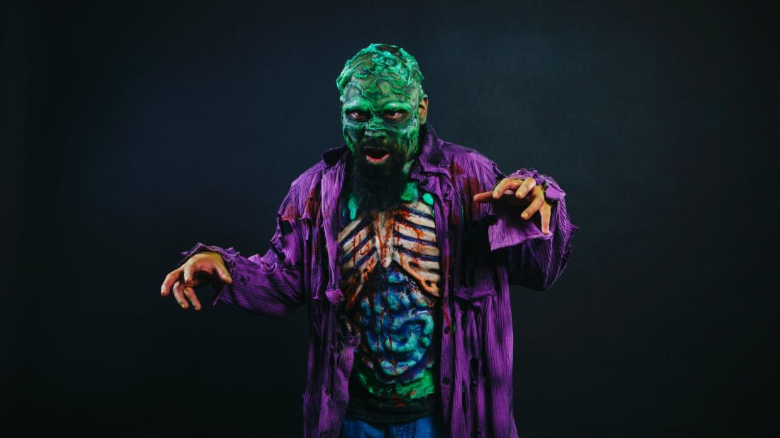 The event gave people a chance to show off their best costumes. Pictured here is Gilbert Moreno from the interactive horror production "Atlanta Zombie Apocalypse."