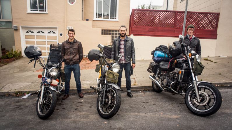 Brant Ozanich, Dylan Ozanich and Wyatt McCall (left to right) were ready to depart from San Francisco's Sunset District on July 6, 2013. 