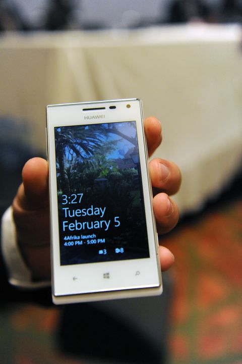 Huawei 4Afrika is a full functionality Windows phone 8 pre-loaded with applications designed for Africa. It's part of Microsoft's 4Afrika initiative, and is aimed at university students, developers and first-time smartphone users.