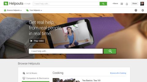 On Google Helpouts, people can pay to video chat with experts in various categories, including home improvement and cooking. 