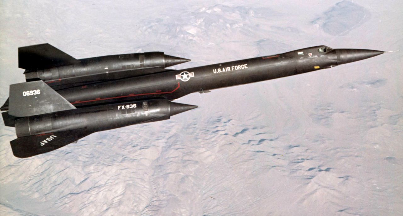 The Lockheed YF-12 flies a test mission near Edwards Air Force Base in California.