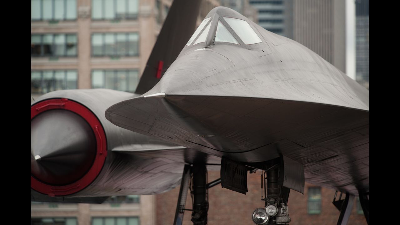 An A-12 reconnaissance aircraft, the predecessor to the SR-71, is seen on display at the Intrepid Sea, Air and Space Museum in New York City in August 2010.