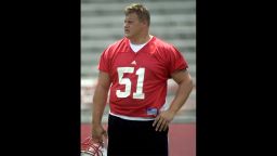 ** FILE **The University of Nebraska registrar's office says suspended Nebraska football player Richie Incognito, seen in this Wednesday, Aug 6, 2003, file photo, in Lincoln, Neb., is no longer enrolled at the university. Coach Bill Callahan suspended Incognito on Sept. 1 for what the coach called repeated violations of team rules. (AP Photo/Dave Weaver, File)