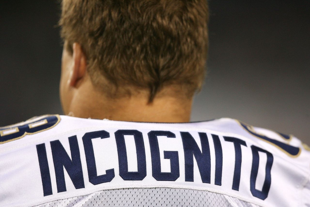 Incognito stands on the sidelines during a Rams preseason game in August 2008. Several media outlets said Martin had left the Dolphins because of bullying, something Incognito denied on Twitter.<br />"Shame on you for attaching my name to false speculation," one of the tweets said, according to Bleacher Report. That tweet and others addressed to various media outlets were deleted later.