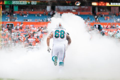 Incognito is introduced during a Dolphins game in September 2012.