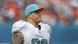 Miami Dolphins left guard Richie Incognito (68) looks on during an NFL football game against the Baltimore Ravens at Sun Life Stadium on Sunday October 6, 2013 in Miami Gardens, Florida. Baltimore won 26-23. (AP Photo/Aaron M. Sprecher)