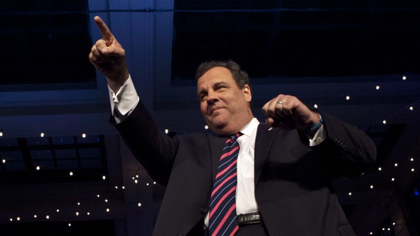 Christie election night pointing