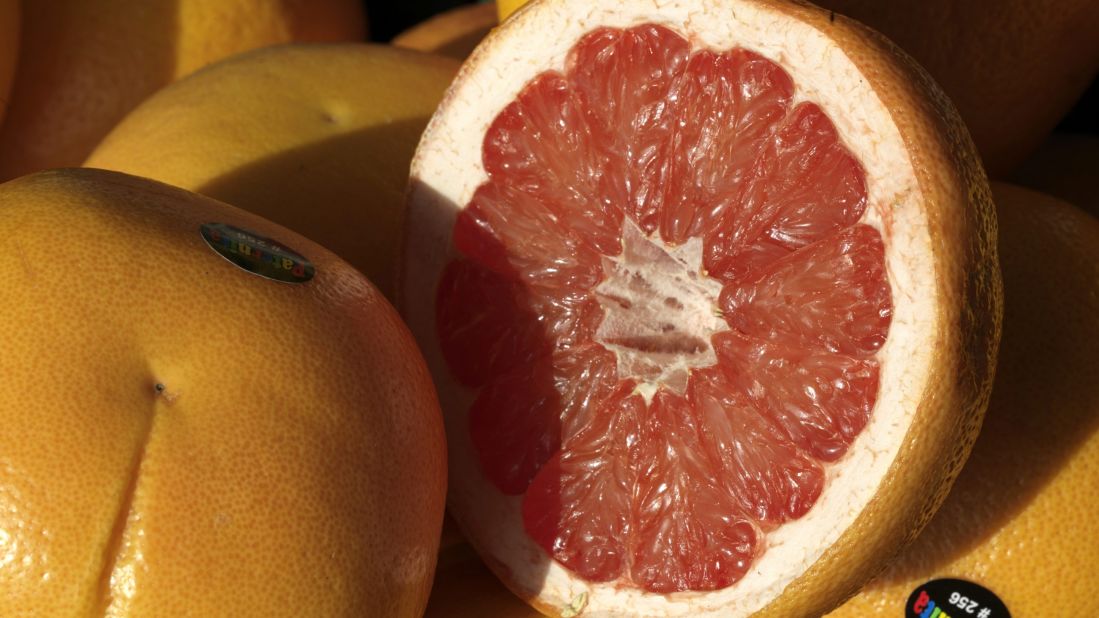 <strong>Grapefruit</strong><br />Water content: 90.5%<br /><br />This juicy, tangy citrus fruit can help lower cholesterol and shrink your waistline, research suggests. In one study, people who ate one grapefruit a day lowered their bad (LDL) cholesterol by 15.5% and their triglycerides by 27%. In another, eating half a grapefruit -- roughly 40 calories -- before each meal helped dieters lose about 3½ pounds over 12 weeks. Researchers say compounds in the fruit help fuel fat burn and stabilize blood sugar, therefore helping to reduce cravings