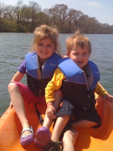 This photo was taken while canoeing with the children on Lake Austin in 2010, shortly after her husband moved out. "I know that without a doubt my house is a happier place to be without the tension between my ex-husband and me. I didn't even realize the effect it had on all of us until it was gone," Hill says.