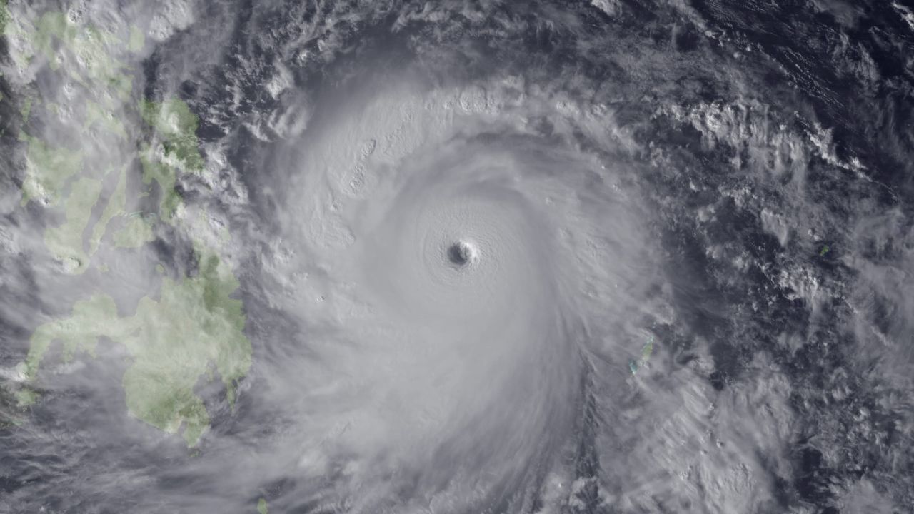 The storm approaches the Philippines in this satellite image taken Thursday, November 7, by the National Oceanic and Atmospheric Administration.