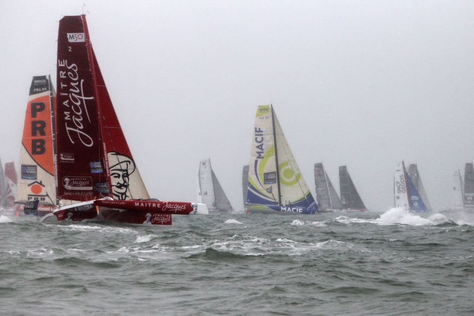 The 44-strong fleet in the 2013 Transat Jacques Vabre set off from the coast off Le Havre on November 7, heading for Brazil. 