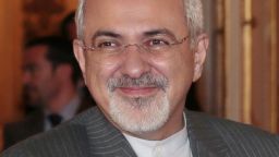 Iranian Foreign Minister Mohammad Javad Zarif at the Quai d'Orsay Foreign ministry on November 5, 2013 in Paris.