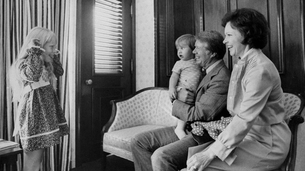 President Jimmy Carter with grandson Jason, wife Rosalynn and daughter Amy in 1976.