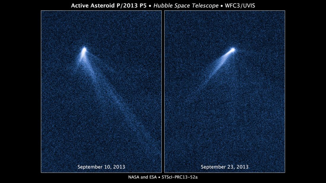 The Hubble Space Telescope snapped a series of images on September 10, 2013, revealing a never-before-seen sight: An asteroid that appeared to have <a href="http://www.nasa.gov/press/2013/november/nasas-hubble-sees-asteroid-spouting-six-comet-like-tails/#.VAilBPmwLYg" target="_blank" target="_blank">six comet-like tails</a>. 