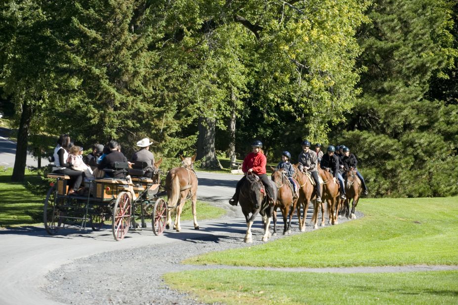 Mohonk Mountain House in New York's Hudson Valley keeps guests busy with activities including hiking, skating, cross-country skiing and carriage rides along Mohonk Mountain. 