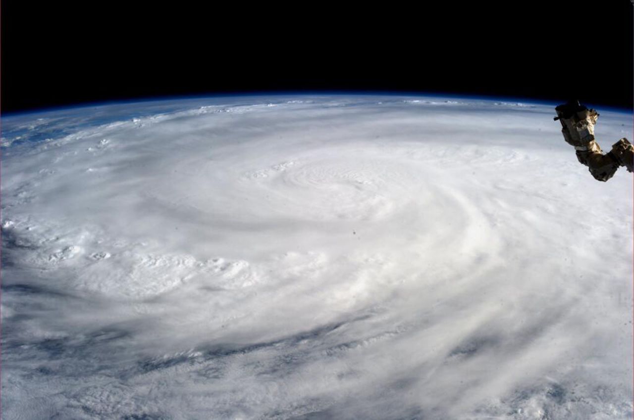 Astronaut Karen L. Nyberg took a picture of the typhoon from the International Space Station on November 9.