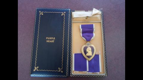 Merriott's Purple Heart was found for sale at a Glendale, Arizona, swap meet. It's a mystery how it got there.