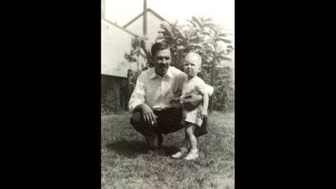 Turner, seen here with his father at approximately 2 years old, was born to Florence and Robert Edward "Ed" Turner II. Ted Turner's father ran a billboard advertising business.