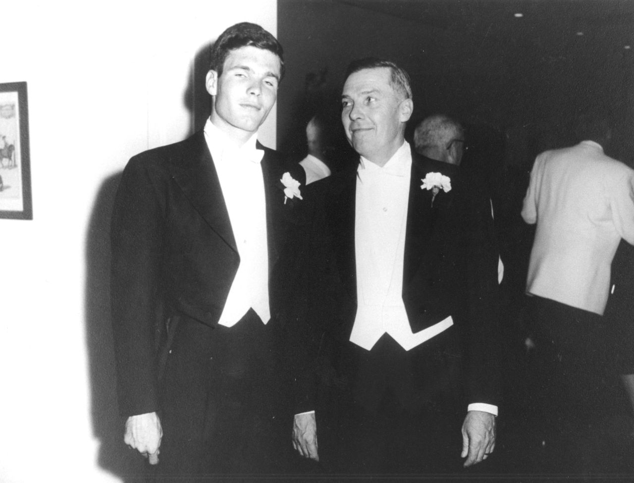 Turner with his father, Ed, on his wedding day. Ed Turner committed suicide three years later, in March 1963.